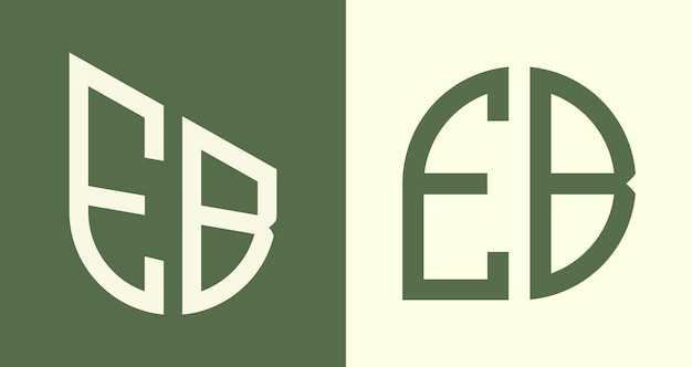 Paquete de diseños de logotipos EB de letras iniciales simples y creativas