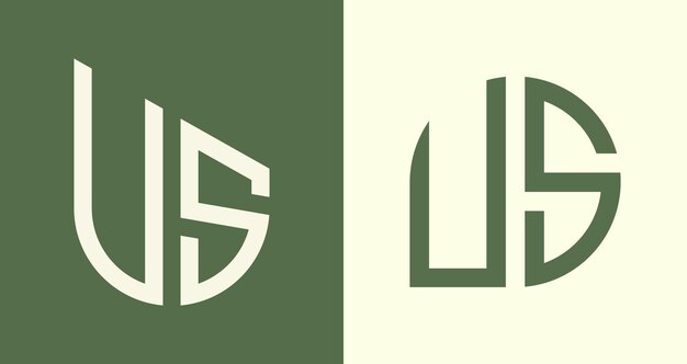 Paquete de diseños de logotipos de EE. UU. con letras iniciales simples y creativas