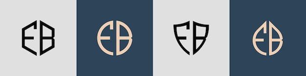 Paquete de diseños de logotipos FB de letras iniciales simples y creativas