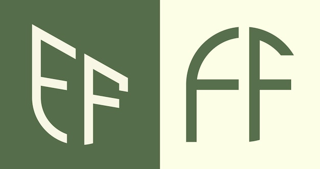 Paquete de diseños de logotipos FF de letras iniciales simples y creativas