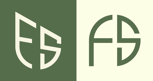 Paquete de diseños de logotipos FS de letras iniciales simples y creativas