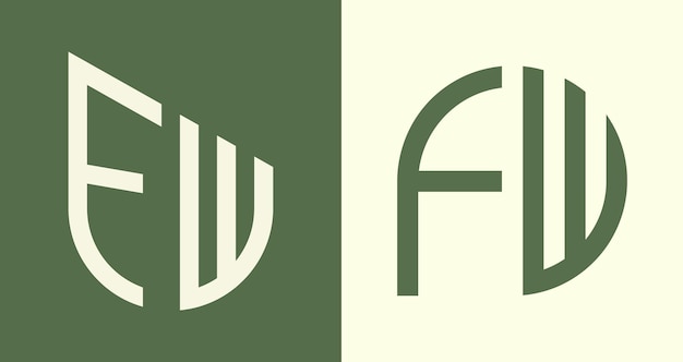 Paquete de diseños de logotipos FW de letras iniciales simples y creativas