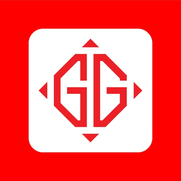 Paquete de diseños de logotipos GG con letras iniciales simples y creativas