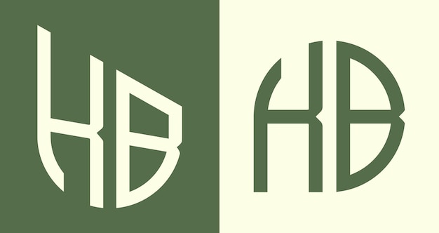 Paquete de diseños de logotipos KB de letras iniciales simples y creativas