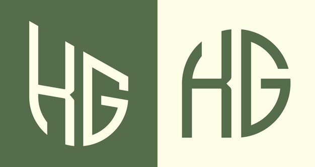 Paquete de diseños de logotipos KG de letras iniciales simples y creativas