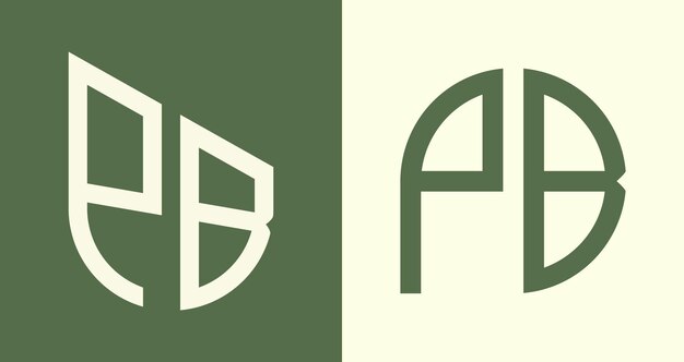 Paquete de diseños de logotipos PB de letras iniciales simples y creativas