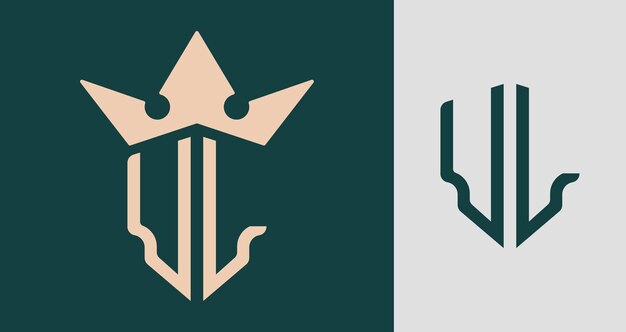 Paquete de diseños de logotipos UL de letras iniciales simples y creativas