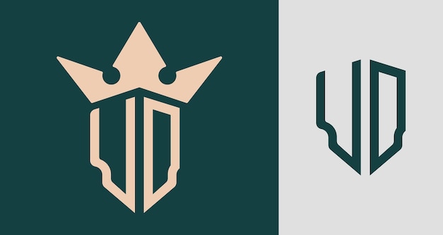Paquete de diseños de logotipos UO de letras iniciales simples y creativas