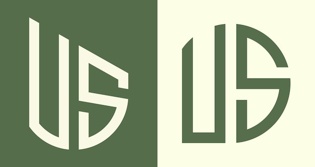 Paquete de diseños de logotipos VS de letras iniciales simples y creativas