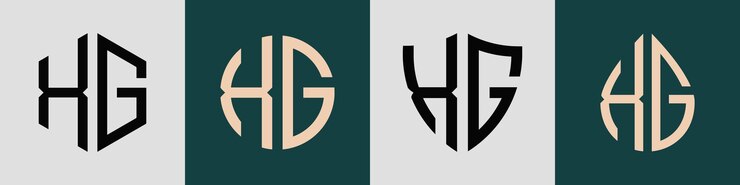 Vector paquete de diseños de logotipos xg de letras iniciales simples y creativas
