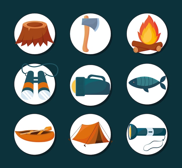 Paquete de elementos de camping