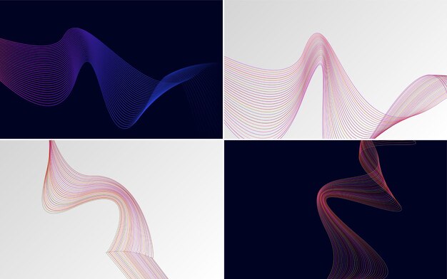 Paquete de fondo de presentación abstracta de curva de onda moderna