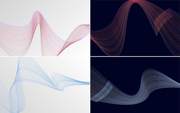 Paquete de fondo de presentación abstracta de curva de onda moderna