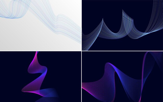 Paquete de fondo de presentación abstracta de curva de onda moderna