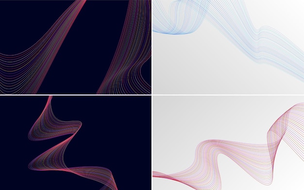 Paquete de fondo de presentación abstracta de curva de onda moderna