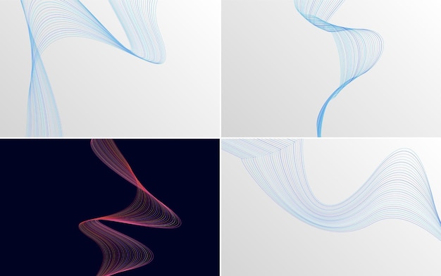 Paquete de fondo de presentación abstracta de curva de onda moderna