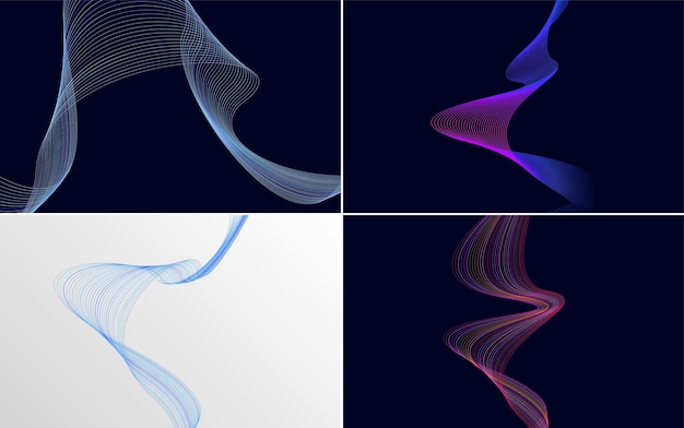 Paquete de fondo de presentación abstracta de curva de onda moderna