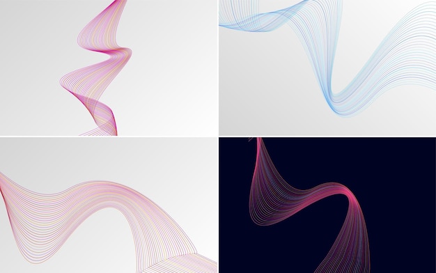 Paquete de fondo de presentación abstracta de curva de onda moderna