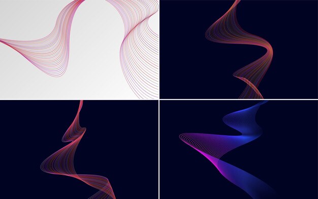 Paquete de fondo de presentación abstracta de curva de onda moderna