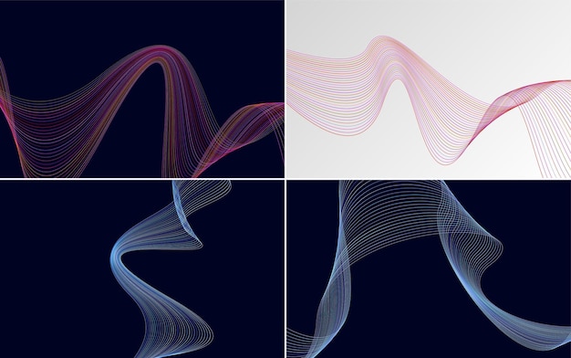 Paquete de fondo de presentación abstracta de curva de onda moderna