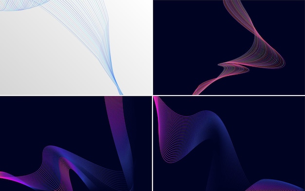 Paquete de fondo de presentación abstracta de curva de onda moderna
