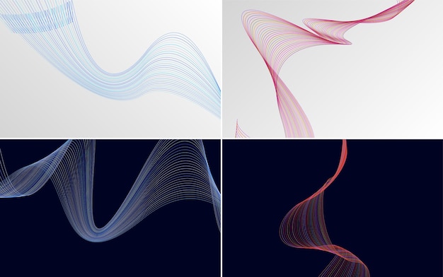 Paquete de fondo de presentación abstracta de curva de onda moderna