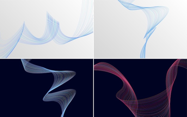 Paquete de fondo de presentación abstracta de curva de onda moderna