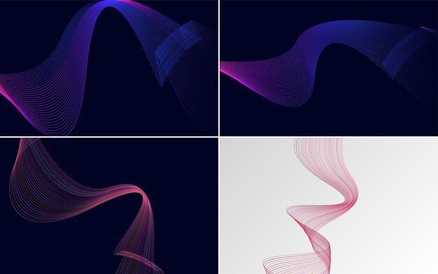Paquete de fondo de vector abstracto de curva de onda para una apariencia moderna y profesional