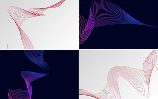Paquete de fondo de vector abstracto de curva de onda moderna para un diseño único y artístico