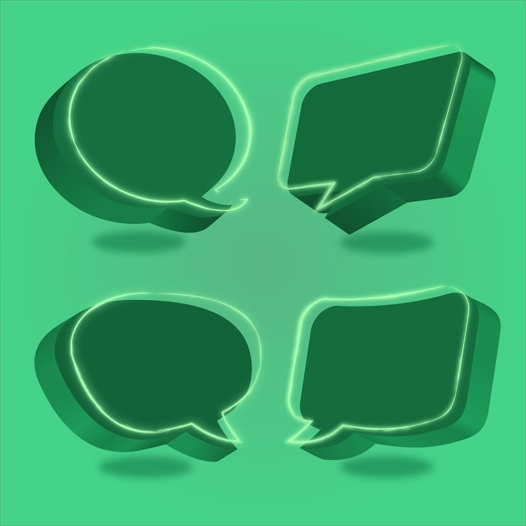 Vector paquete de formas de chat 3d