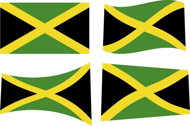 Paquete gráfico vectorial de formas de bandera de Jamaica