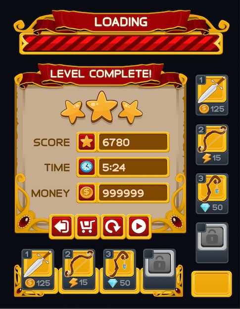 Paquete de GUI de juego medieval