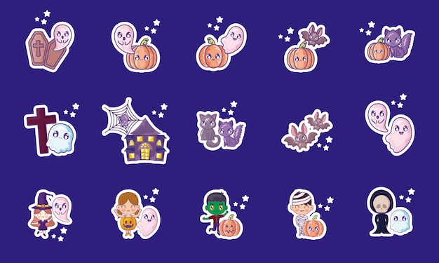 Paquete halloween con set de iconos