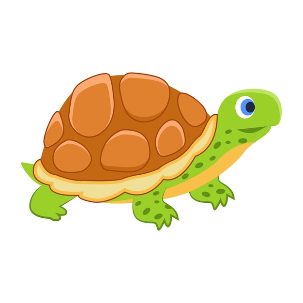 El paquete de iconas planas de la tortuga linda