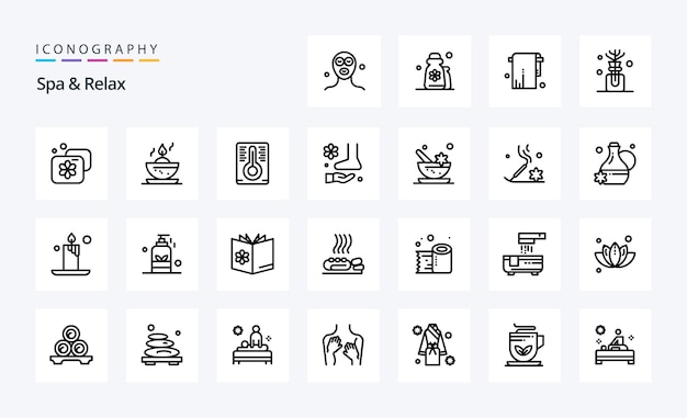 Paquete de iconos de 25 Spa y Relax Line