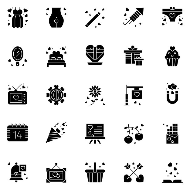 Paquete de iconos de amistad ilustración vectorial