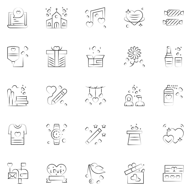 Paquete de iconos de amistad ilustración vectorial