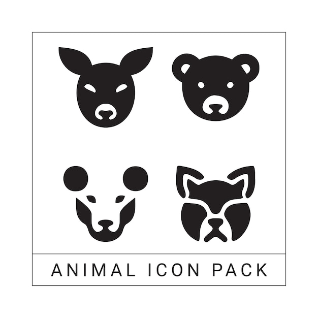 Paquete de iconos de animales con archivos vectoriales