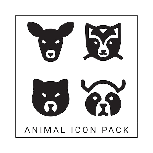 Paquete de iconos de animales con archivos vectoriales