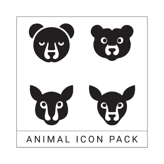 Paquete de iconos de animales con archivos vectoriales