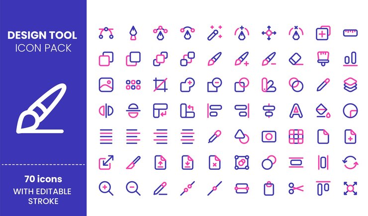 Paquete de iconos de aplicaciones de interfaz de usuario de diseño de gráficos en estilo de color duotono