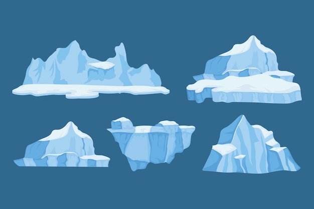 Paquete de iconos de bloques de icebergs