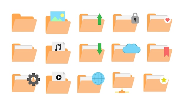 Paquete de iconos de carpetas y archivos