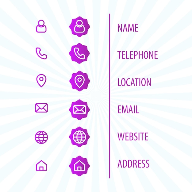 Paquete de iconos de comunicación e información 14 para tarjetas de visita en formato de color variable