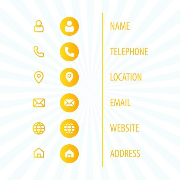 Paquete de iconos de comunicación e información 8 para tarjetas de visita en formato de color variable