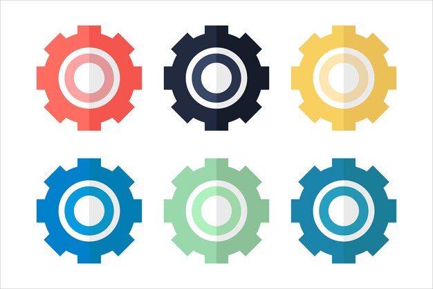 Paquete de iconos de configuración de color plano