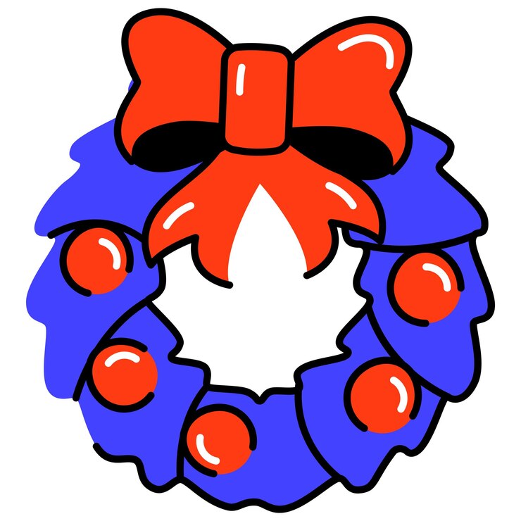 El paquete de iconos de contorno de colores de Navidad
