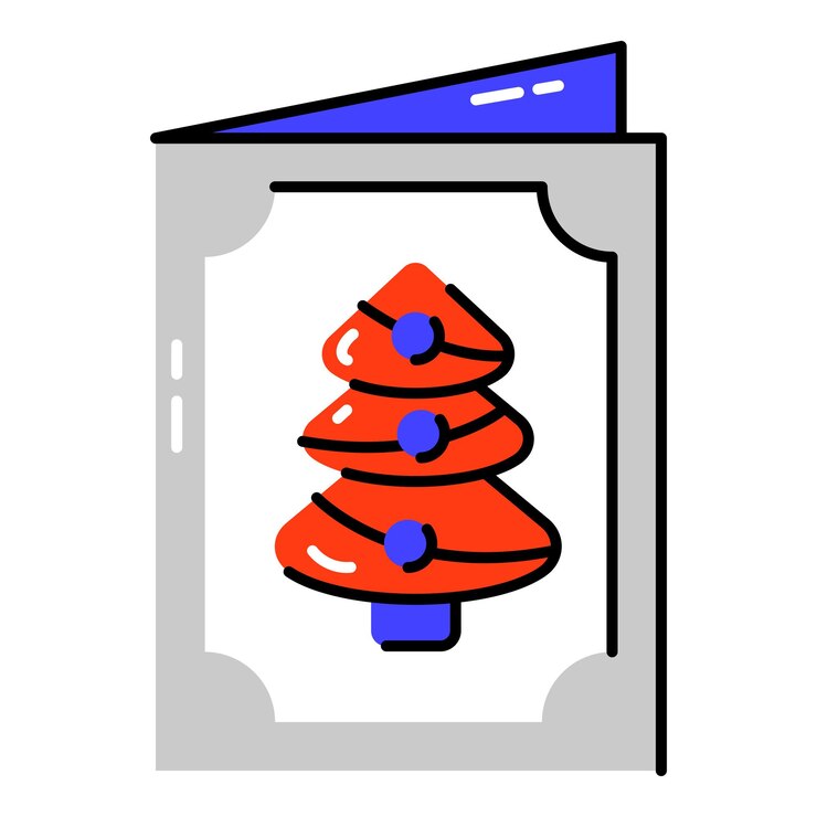 El paquete de iconos de contorno de colores de Navidad