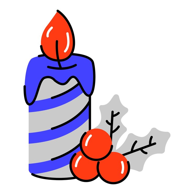 El paquete de iconos de contorno de colores de Navidad
