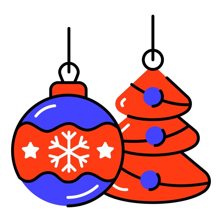 El paquete de iconos de contorno de colores de Navidad